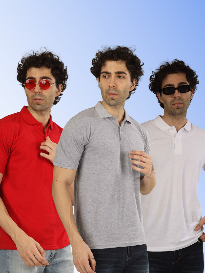Mens Polo Collar T-Shirt   (SET03)